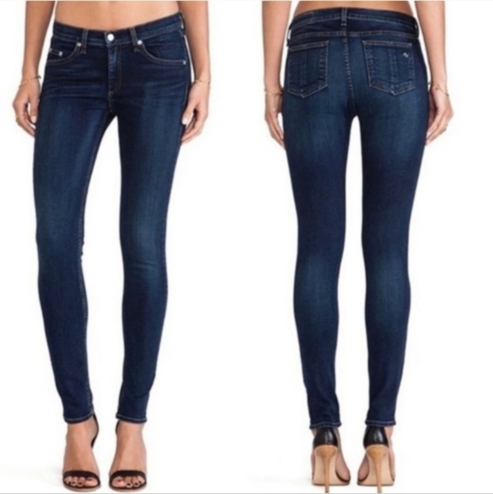 Rag & Bone Mid-Rise Skinny Jeans In Woodford Size 24